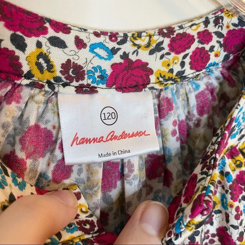 Hanna Andersson Floral Multicolor Dress Tunic Size 120 US 6-7